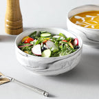 MALACASA Large Soup Bowls Set, 44 OZ (7") Salad Bowl Cereal Bowl Set of 2,Marble Grey Ceramic Bowls for Kitchen, Dishwasher & Microwave Safe, Series REGULAR