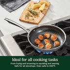 Cuisinart FusionElite+ Hybrid Nonstick Tri-Ply Stainless Steel Skillet, 8″ Skillet Frying Pan with PURELYSEAR Ceramic Nonstick Technology, Scratch Proof, Cool Grip Handles, Dishwasher Safe