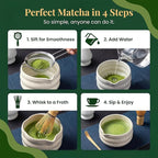 BARISTA EMPEROR® PREMIUM 11pcs MATCHA WHISK SET - Professional Matcha Kit Set with Matcha Bowl, Matcha Whisk, Milk Frother, Spoon, Matcha Sifter, Scoop, Scoop Stand, Measuring Cup, Tea Mat and Cloth
