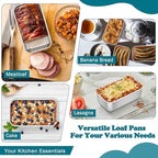 TeamFar Mini Loaf Pan, 8 PCS Stainless Steel Loaf Pans for Baking Bread, 6.3 x 3.5 Inch Bread Baking Pan for Homemade Bread, Meatloaf, Cake and Brownies, Non-Toxic, Oven & Dishwasher Safe
