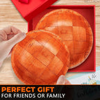 6 Pack Wooden Salad Bowls - 8"Wx2"H Holiday Wooden Salad Bowl Set for Pasta, Fruit or Side Dishes, Glossy & Easy to Clean Surface, for Party Dinners, Brunches, Weddings, Great Mothers Day Table Decor