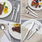20Pcs Heavy Duty Silverware Set for 4, Scentlate Premium Stainless Steel Flatware with Unique Handle, Mirror Polished Modern Cutlery Utensils, Rust-Proof Dishwasher Safe Forks Spoons Knives