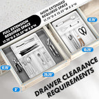 Simple Houseware Expandable Kitchen Drawer Flatware Organizer, Gray/White