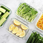 HOMBERKING 10 Pack 22oz Glass Meal Prep Containers, Food Storage Containers with Lids, Airtight Lunch Bento Boxes, BPA-Free & Leak Proof (10 lids & 10 Containers) - Grey