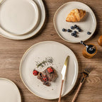 AmorArc Ceramic Dinnerware Sets,Handmade Reactive Glaze Stoneware Plates and Bowls Sets,Highly Scratch Resistant | Dishwasher & Microwave Safe Dishes Set,Service for 6 (18pc)