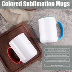 TANGLONG Sublimation Mugs 15 oz Set of 12 Sublimation Blank with Box Bulk Coffee Mugs Coffee Cups Tazas Para Sublimar 6 Assorted Colors