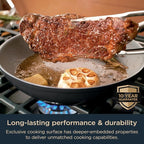 Ninja Ceramic Pro 10.25" Fry Pan, NonStick Pan, Nontoxic, PTFE Free, Ceramic Coated, Stainless Steel Handle, Stove & Oven Safe to 550°F, All Stovetops & Induction Compatible, Midnight Blue, CW30026MM
