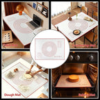Silicone Baking Dough Pastry Mat, JJOO Large Bread Rolling Cookie kneading Baking Mats for Counter, Nonstick, Easy to Clean (27x20Inch)