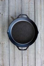 Lodge Seasoned Cast Iron Dual Handle Pan - Cast Iron Frying Pan - Even Heat Distribution - Oven & Stovetop Safe - PFAS-Free, Non-Toxic Cookware - 12 Inch