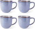 AmorArc 12oz Coffee Mugs, Ceramic Coffee Mugs set of 4 for Man, Woman, Dad, Mom, Modern Coffee Mugs with handle for Latte/Cappuccino/Milk/Cocoa. Dishwasher&Microwave Safe, Blue-Reactive Glaze