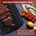 Broiler Pan for Oven Nonstick 16.75” x 13” Ceramic Coated - Broiling Pan for Oven Withstands Heat up to 550° F Heavy Duty Broil Pans and Rack Circulates Heat and Drains Fat (Speckled)