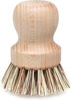 Redecker Pot Brush, Union Fibre, Single Heavy Duty Scrub Brush for Pots, Cast Iron & Baked-On Residue, Beechwood, 2.6-Inch Round, Made in Germany