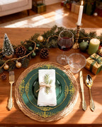 Nervure 350PCS Green Plastic Plates - Green Gold Plastic Dinnerware Sets for 50 Guests - 100 Disposable Plates, 150 Gold Silverware, 50 Cups, 50 Napkins Perfect for Wedding & Party