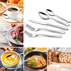 Herogo 10-Piece Silverware Set with Scalloped Edge, Stainless Steel Flatware Cutlery Set for 2, Modern Tableware Eating Utensils Set, Dishwasher Safe, Mirror Polished