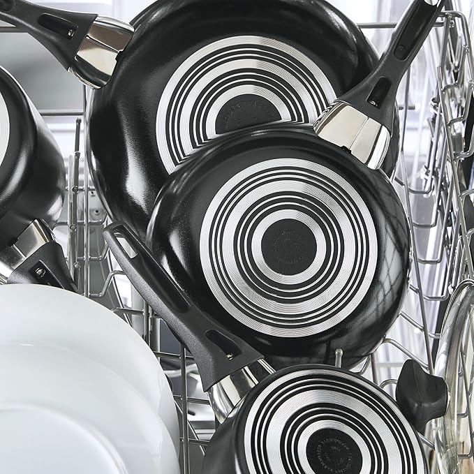 Farberware Dishwasher Safe Nonstick Jumbo Cooker/Saute Pan with Helper Handle - 6 Quart, Black