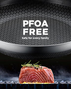 Non Stick Frying Pan, 12-Inch with Lid, Hybrid Frying Pan Nonstick Upgrade, Stainless Steel Skillet, Dishwasher & Oven-Safe, Induction Compatible Cooking Pan, PFOA Free Cookware