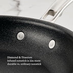 Hestan ProBond Luxe TITUM Nonstick Skillet, 11-Inch Professional Clad Stainless Steel, ProCore Tri-Ply Clad Construction, Polished Exterior, Induction & Oven Safe