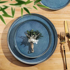 AmorArc Ceramic Dinnerware Sets, Handmade Reactive Glaze Stoneware Plates and Bowls Sets,Highly Chip and Crack Resistant | Dishwasher & Microwave Safe Dishes Set, Service for 4 (12pc)