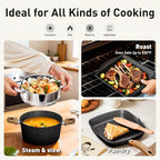 DishDelight 17Pcs Pots and Pans Set Non Stick, Granite Kitchen Cookware Sets, Induction Cooking Pan Set, Black