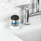 OXO Kitchen Soap Dispensing Brush Refills, Nylon Bristles, White, 3x3x1.5 Inches 2 Count (Pack of 2)
