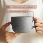 BTaT- Porcelain Coffee Mugs Set, 14 oz (415 ml), 6 Pack, Ceramic Coffee Mugs, Matte Black Outside and Colorful Inside, Restaurant Cups for Tea, Cappuccino, Cocoa, Cereal, Mug Gift Set, Dishwasher Safe