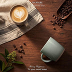 HaWare 13OZ Coffee Mugs Set of 4, Stoneware Coffee Cups, Ceramic Latte Mug for Man, Woman, Dad, Mom, Modern Tea Mugs for Latte/Cappuccino/Cocoa/Milk, Dishwasher& Microwave Safe, Speckled Multicolor