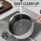 MICHELANGELO Stainless Steel Saucepan Set 1QT & 2QT & 3QT, Premium Triple Ply Sauce Pan with Lid, Sauce Pot with Honeycomb Interior - 6pcs