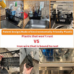 Yieach Rustproof Sink Caddy & Kitchen Sink Organizer,Plastic Dish Sponge Holder with High Scrub Brush Holder,Sponge Rack for Kitchen Sink,Multifunctional Sponge Drain Rack,Dish Soap Caddy & Dispenser