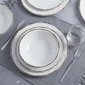 LEHAHA Farmhouse White Melamine Plates and Bowls Set, White dishes Rustic Farmhouse Dinnerware Set, Lightweight Melamine Dishes Set for 4, Perfect for RV, Camper, Dishwasher Safe