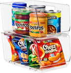 Sorbus Stackable Storage Bins Open Front - Clear Stackable Storage Bins - Pantry Bins for Storage and Organization - Acrylic Stackable Bins for Kitchen - Clear Pantry Organizer Bins (Medium 2 Pack)