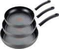 T-Fal Ultimate Hard Anodized Nonstick Fry Pan Set 3 Piece: 8, 10.25, & 12 Inch, Oven Broiler Safe 400F, Kitchen Cookware Set, Pots and Pans Set Non Stick, Frying Pans, Skillets, Dishwasher Safe, Onyx
