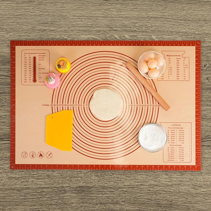 Silicone Pastry Mat 36 x 24 Inch Extra Large Baking Mat with Measurement for Counter Dough, Rolling, Fondant, Pie Crust