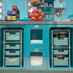 Simple Houseware Stackable Under Sink Cabinet Sliding Basket Organizer Drawer, Turquoise