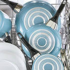 Farberware Dishwasher Safe Nonstick Jumbo Cooker/Saute Pan with Helper Handle -Aluminum, 6 Quart, Blue