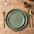 AmorArc Ceramic Dinnerware Sets,Handmade Reactive Glaze Stoneware Plates and Bowls Sets,Highly Scratch Resistant | Dishwasher & Microwave Safe Dishes Set,Service for 6 (18pc)