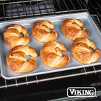 Viking Premium 2-Piece Nonstick Baking Sheet Pan Set, Made without PFAS, Heavy Gauge Aluminized Steel Cookie Sheets with Reinforced Iron Frame, 15 & 18-Inch, Oven Safe to 475F