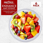 Prestee Clear Plastic Serving Bowls, 96 Oz. 6 Pack - Round Disposable Large Plastic Bowl, Punch, Party, Chip Bowl Containers for Candy, Salads, Parties, and Serving Food - Salad Bowls Dish for Eating