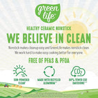 GreenLife 16 Piece Nonstick Cookware Set, Soft Grip Non-Toxic PFAS-Free Ceramic Pots & Pans, Dishwasher & Oven Safe, Frying, Sauce, Saute, Utensils, Glass Lids, Stay-Cool Handles, Wobble Free, Black