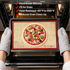 Silicone Pastry Mat with Measurements, 36 x 24 Inch Extra Thick Non-Slip Nonstick XL Baking Mat for Dough Rolling, Kneading, Fondant and Pie, Red