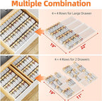 MUDEELA Clear Spice Drawer Organizer, 4 Tier- 2 Set (8 Packs) Spice Rack for Drawer, Expandable From 11" to 22" Kitchen Seasoning Organizers and Storage for Drawer (Jars not included)