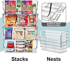 Sorbus Stackable Storage Bins Open Front, Clear Stackable Storage Bins, Pantry Bins for Storage and Organization, Acrylic Stackable Bins for Kitchen, Clear Pantry Organizer Bins (Small Narrow 8 Pack)