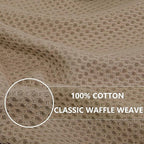 Homaxy 100% Cotton Waffle Weave Kitchen Dish Towels, Ultra Soft Absorbent Quick Drying Cleaning Towel, 13 x 28 Inches, 6-Pack, Tan