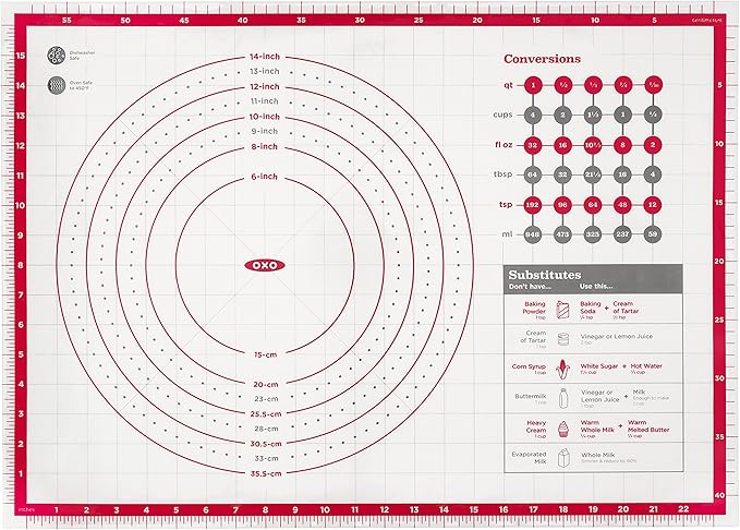 OXO Good Grips Non-Slip Silicone Pastry Mat with Built-In Measurements