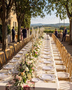 Nervure 700PCS Gold Plastic Plates - Gold Plastic Dinnerware Sets for 100 Guests - 200 Disposable Plates, 300 Silverware, 100 Cups, 100 Napkins for Wedding & Party