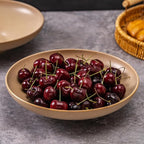 Ceramic Serving Bowls with Wooden Spoons Set of 2, Large Serving Bowl for Dinner Salad Soup Pasta Dessert Fish Fruit Chicken Bread, Oven Dishwasher Safe, 50oz Bowl for Entertaining, 9.75"