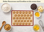 Macaron Silicone Baking Mats Set of 2, Half Sheet Nonstick Reusable Baking Sheet Liners for Macarons, Cookies and Pastry, Red