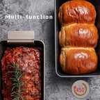 HONGBAKE Meatloaf Pan with Drain Tray, 9 x 5 Loaf Pans with Insert, Nonstick Meat Loaf for Baking, Reduce the Fat and Kick Up the Flavor, Champagne Gold