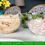 PLASTICPRO Disposable Combo Set of Salad Bowl Includes 4, 48 Ounce 4, 96 oz 4, 150 Ounce Round Crystal Clear Plastic Serving Bowl