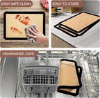 3-Pack Non-Stick Silicone Baking Mat, Food Safe Silicone Mats for Baking Cookies and Macarons - Silicone Baking Sheet(Black)