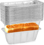 Mini Loaf Pans 1Lb 50 Packs,Heavy Duty Aluminum Foil Disposable Bread Baking Pan Bread Tins for Baking Breads,Cakes,Meatloafs Size-8"x 3.5" x 2.5" (50 Packs)